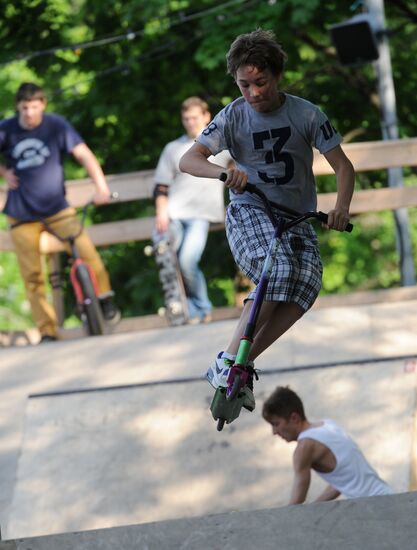 People in Gorky Park of Recreation and Leisure