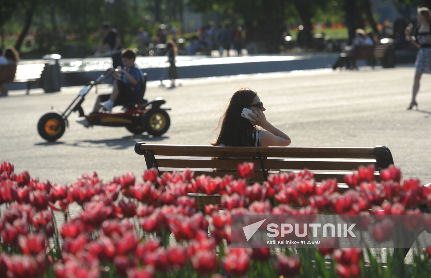 People in Gorky Park of Recreation and Leisure