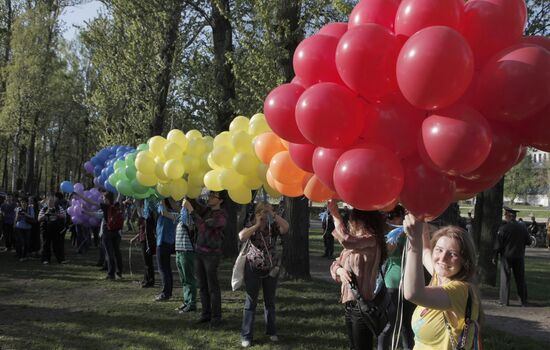 Sexual minority people hold rally in St. Petersburg