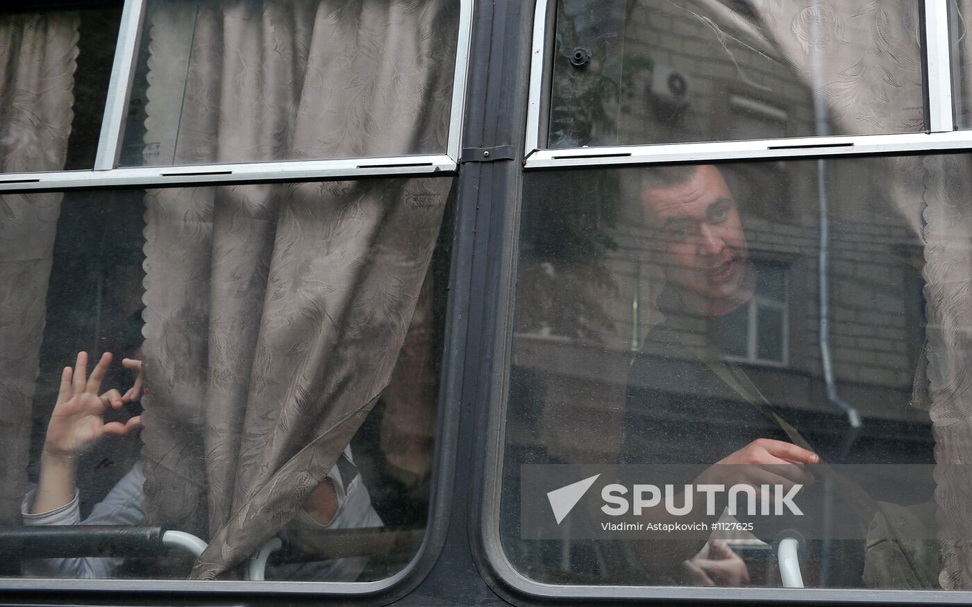 Dispersal of opposition camp on Arbat Street in Moscow