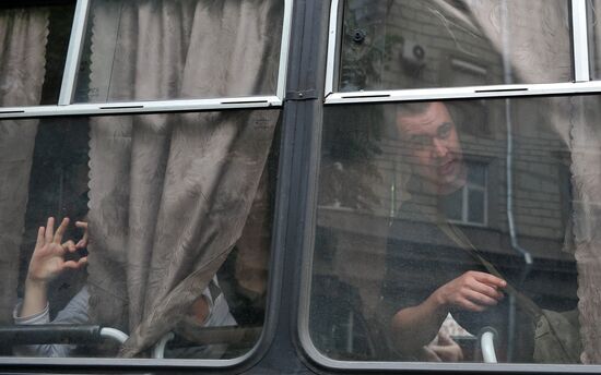 Dispersal of opposition camp on Arbat Street in Moscow
