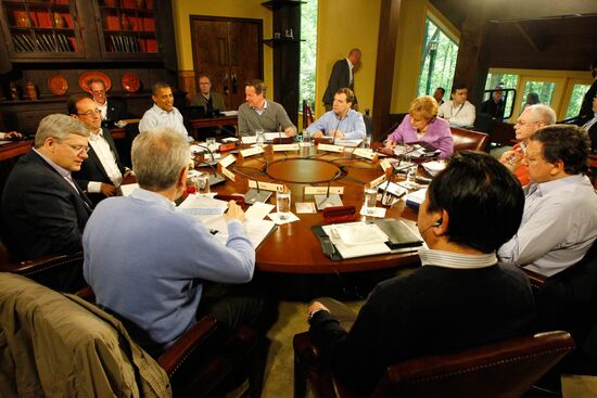 Dmitry Medvedev attends G8 summit. Day 2