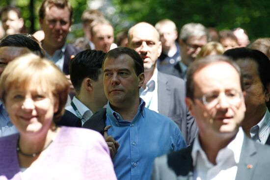 Dmitry Medvedev attends G8 summit. Day 2
