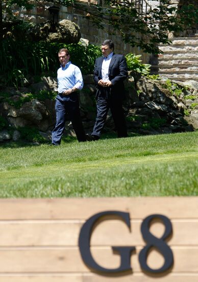 Dmitry Medvedev attends G8 summit. Day 2