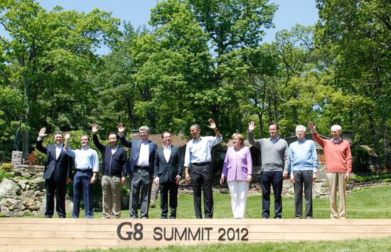 Dmitry Medvedev attends G8 summit. Day 2