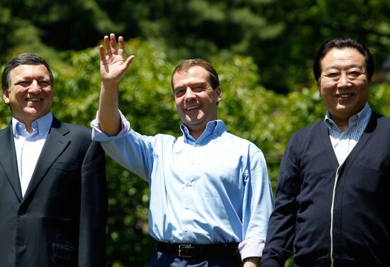 Dmitry Medvedev attends G8 summit. Day 2