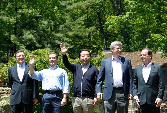 Dmitry Medvedev attends G8 summit. Day 2