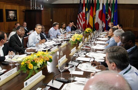 Dmitry Medvedev attends G8 summit. Day 2