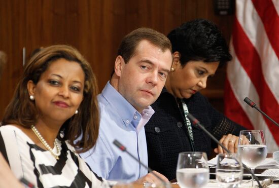 Dmitry Medvedev attends G8 summit. Day 2