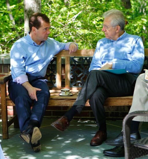Dmitry Medvedev at the G-8 summit. Second day