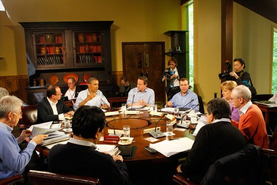 Dmitry Medvedev at the G-8 summit. Second Day