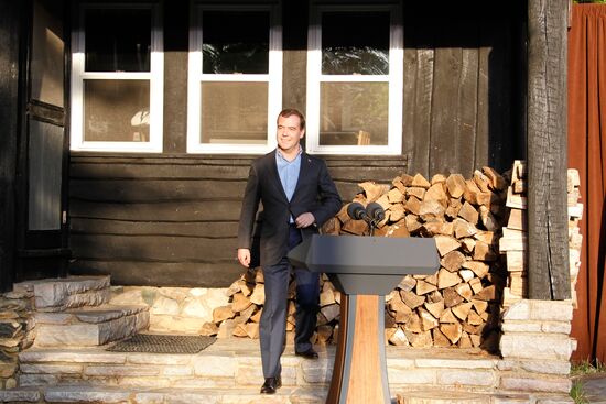 Dmitry Medvedev attends G8 summit. Day 2