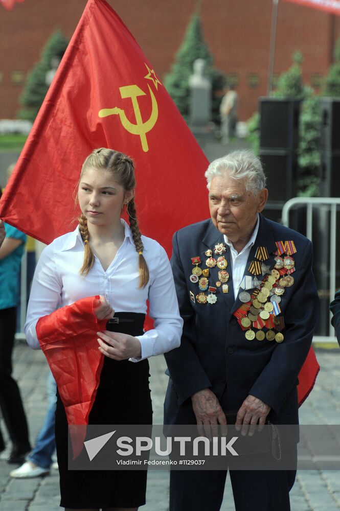 Welcome reception for Young Pioneers on Red Square