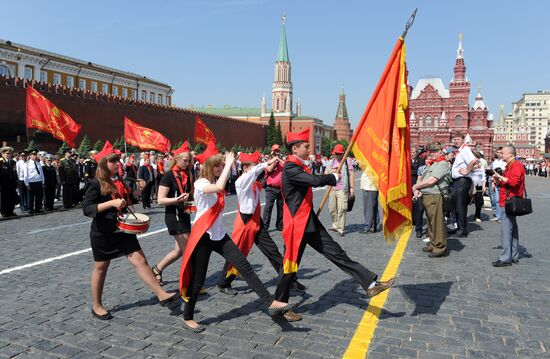 Welcome reception for Young Pioneers on Red Square