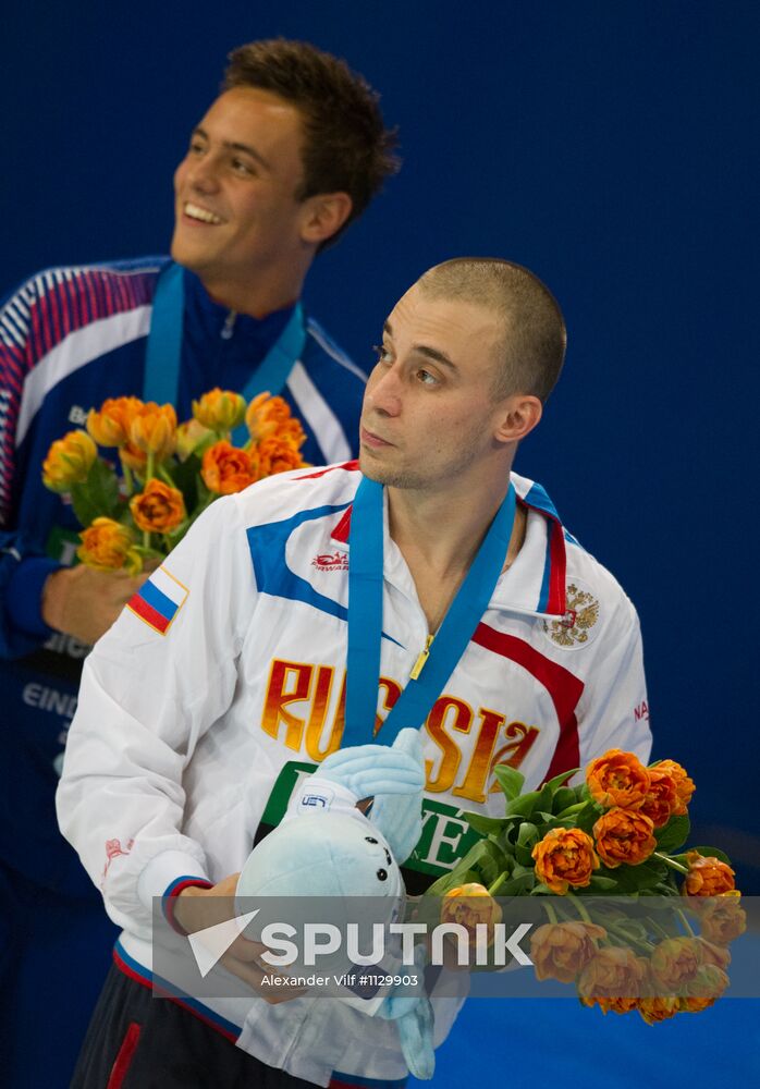 Synchronized diving European Diving Championship. Men's 10 m