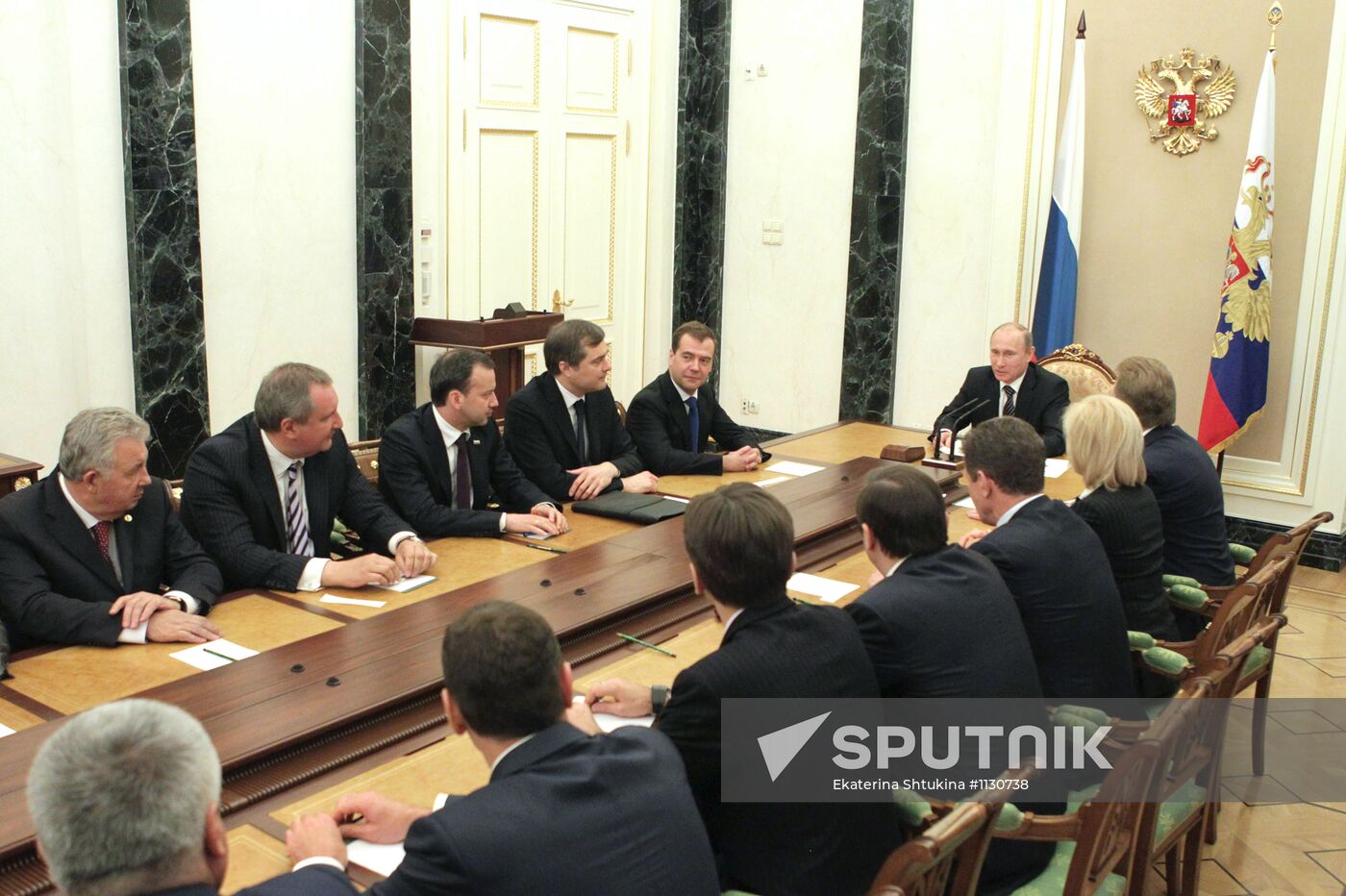 Vladimir Putin meets with members of the government