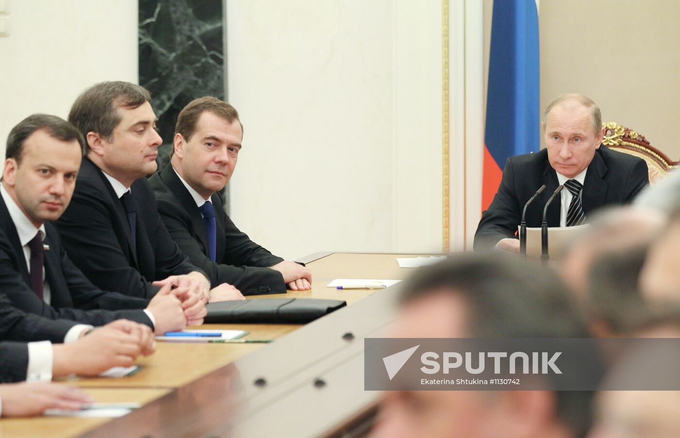 Vladimir Putin meets with members of the government