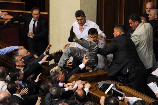 Fighting in Verkhovna Rada in Kiev
