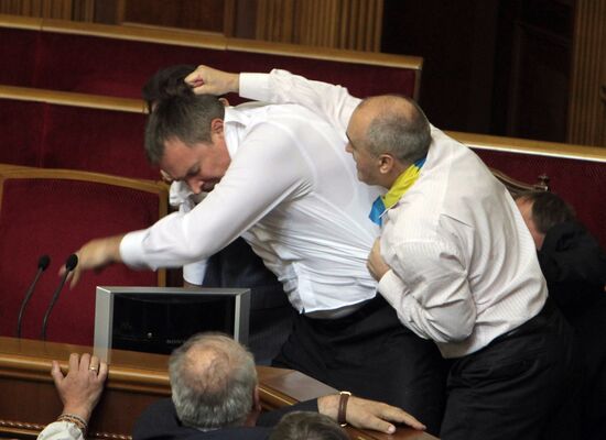 Fight in Verkhovna Rada in Kiev