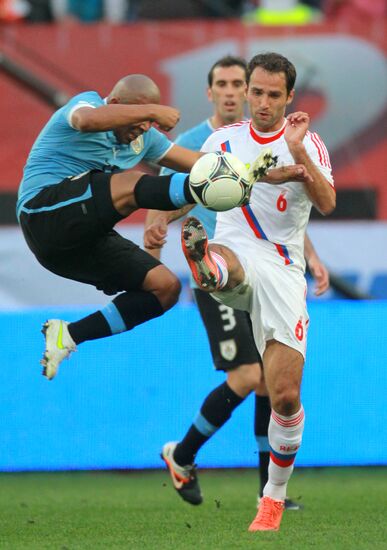 Football. Friendly match between Russia and Uruguay