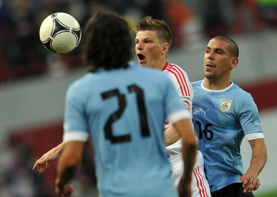Football. Friendly match between Russia and Uruguay