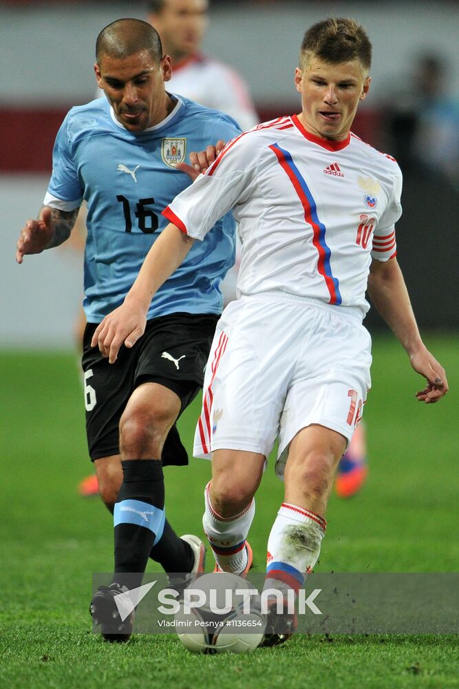 Football. Friendly match between Russia and Uruguay