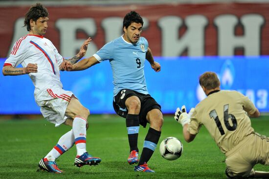 Football. Friendly match between Russia and Uruguay