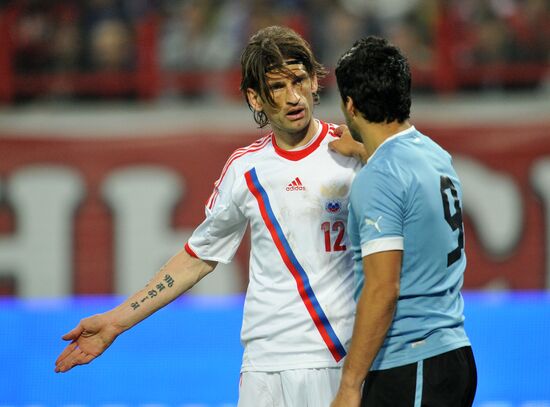 Football. Friendly match between Russia and Uruguay