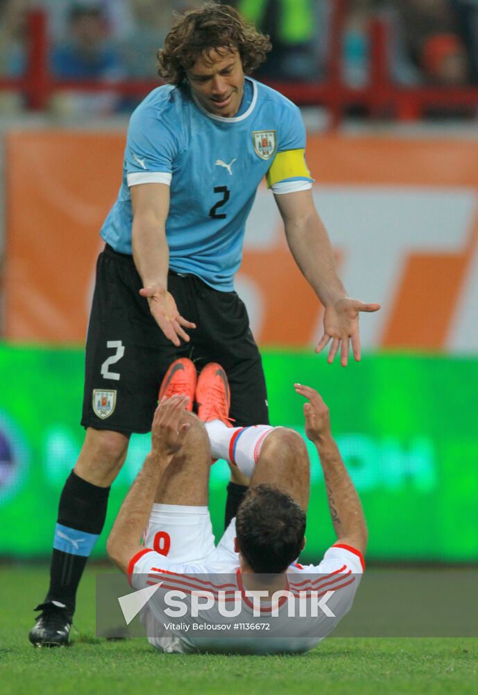 Football. Friendly match between Russia and Uruguay