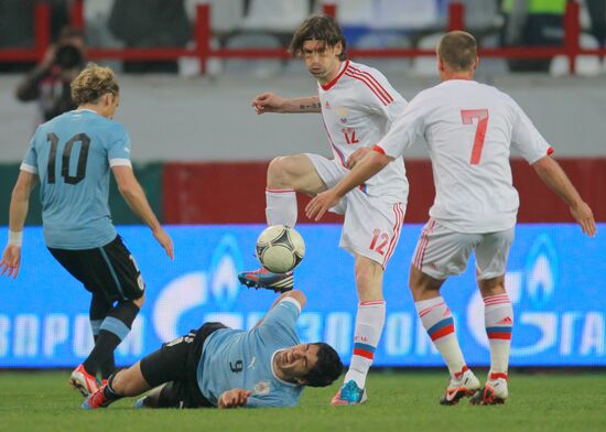 Football. Friendly match between Russia and Uruguay
