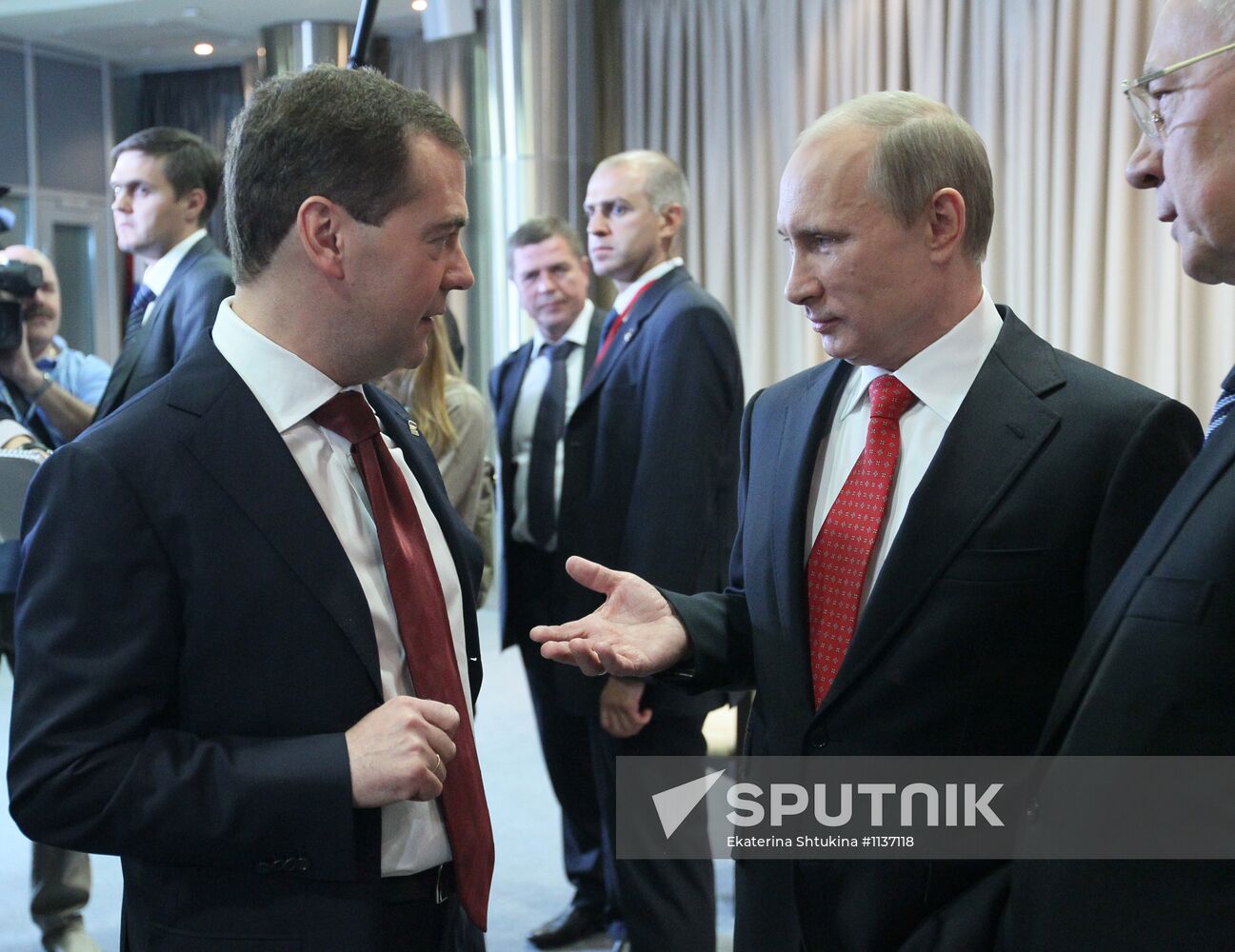 V. Putin and D.Medvedev meet with Prime Minister of Ukraine