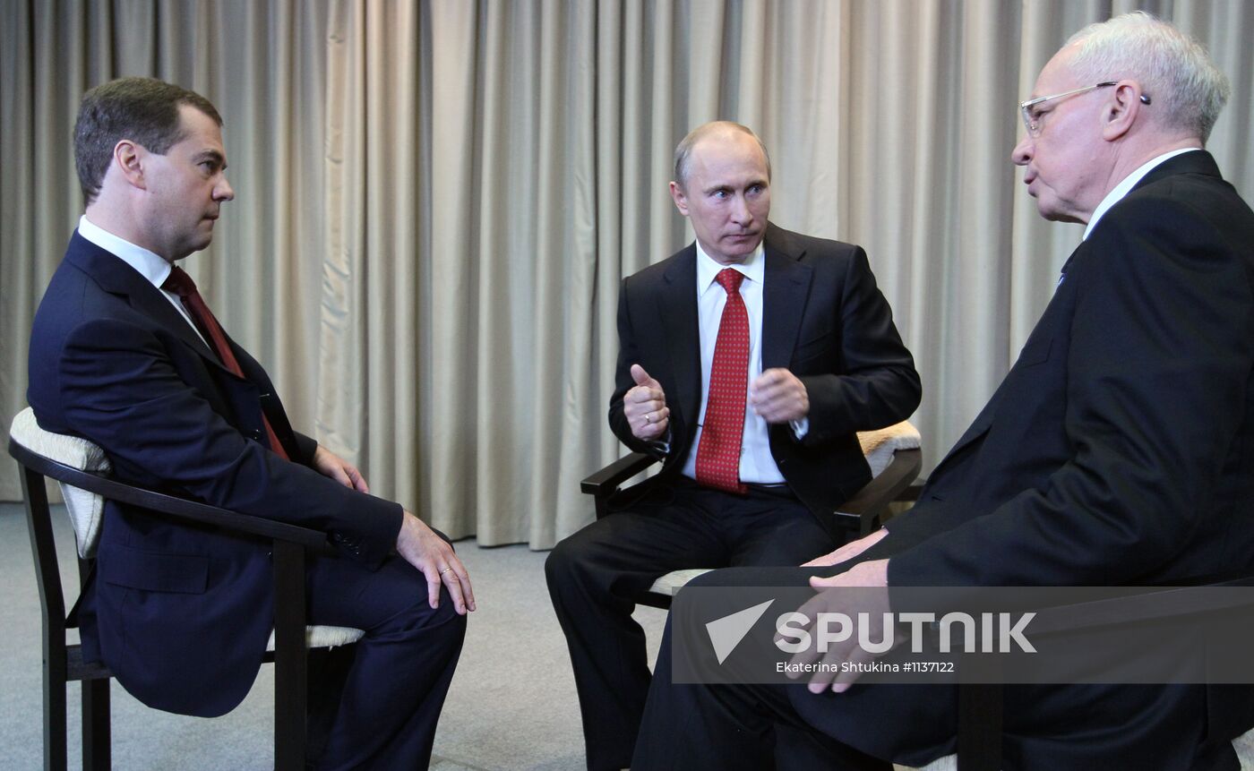 V. Putin and D.Medvedev meet with Prime Minister of Ukraine
