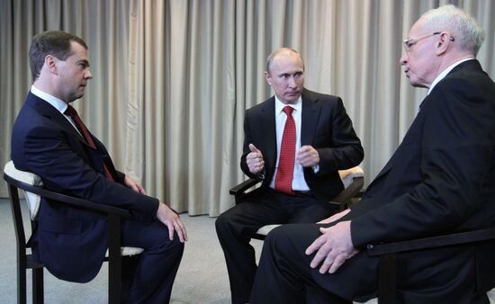 V. Putin and D.Medvedev meet with Prime Minister of Ukraine