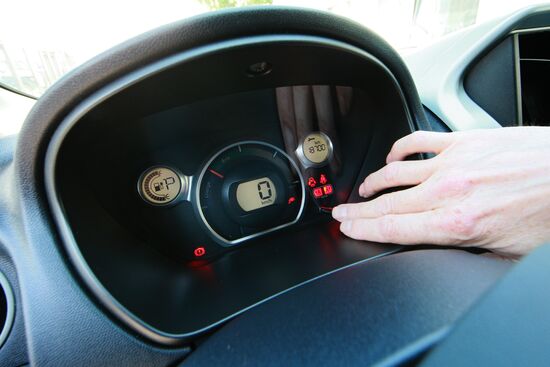 Electric car charging station at work
