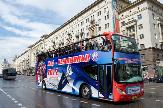 Russian national hockey team celebration parade in Moscow