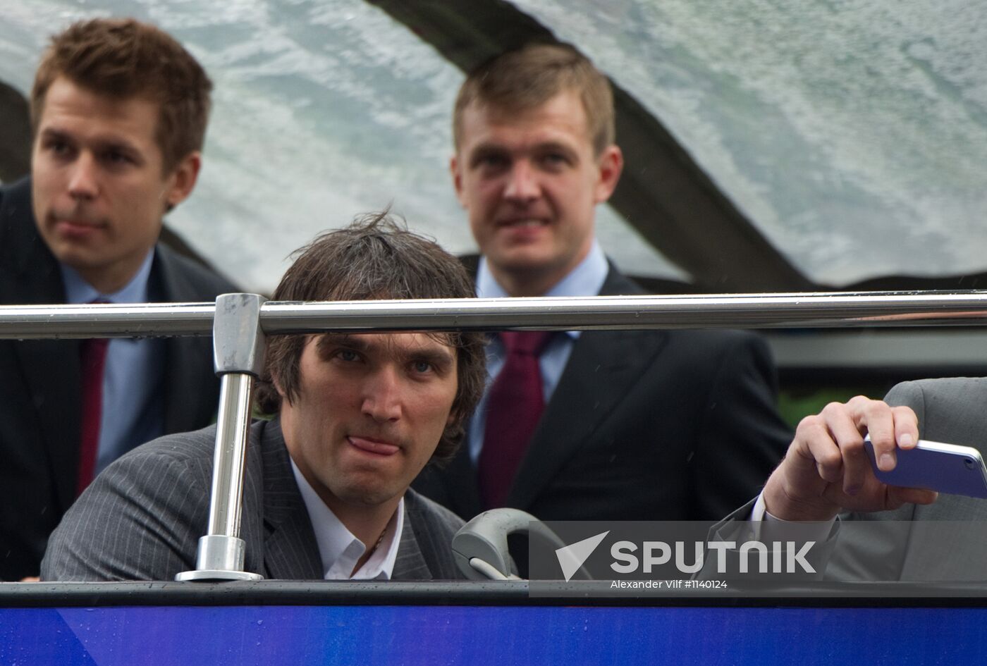 Russian national hockey team celebration parade in Moscow