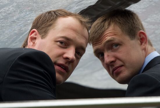 Russian national hockey team celebration parade in Moscow