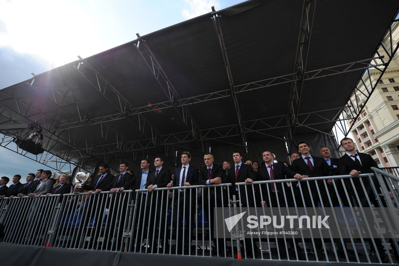 Russian national hockey team celebration parade in Moscow