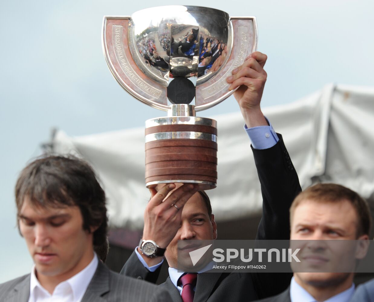 Russian national hockey team celebration parade in Moscow