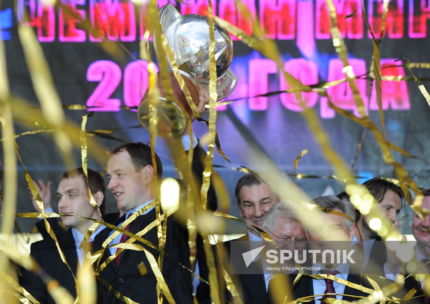 Russian national hockey team celebration parade in Moscow