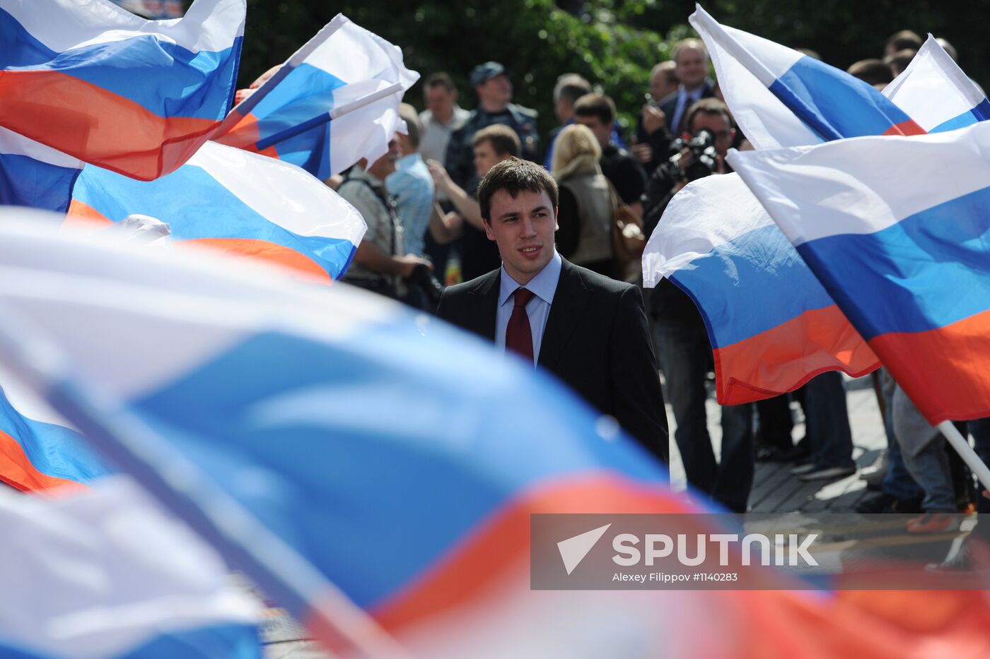 Russian national hockey team celebration parade in Moscow