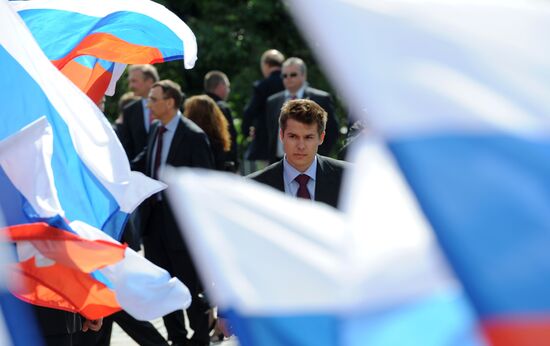 Russian national hockey team celebration parade in Moscow
