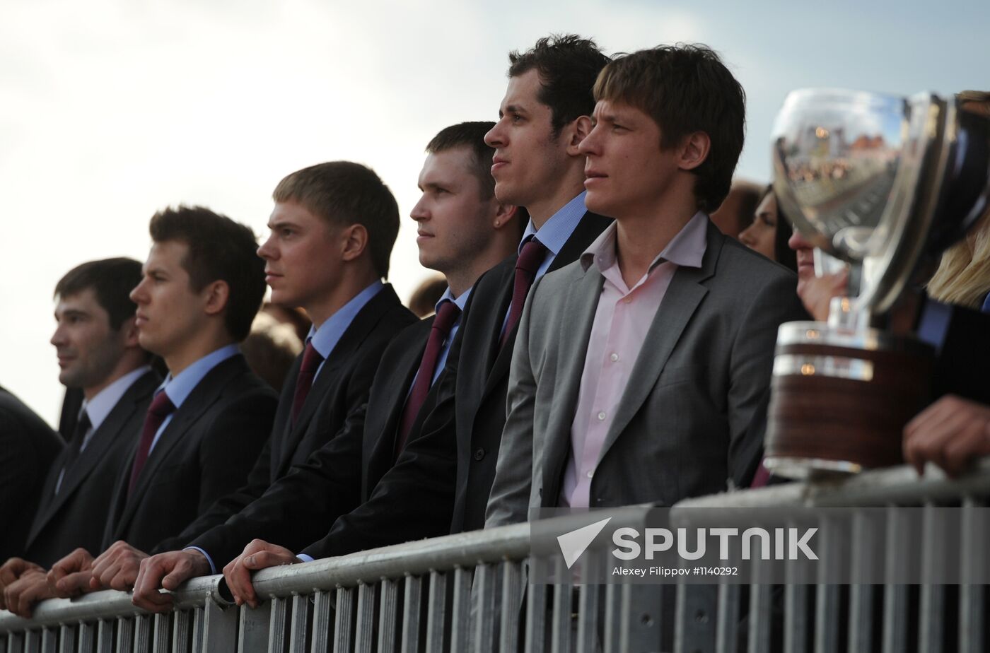 Russian national hockey team celebration parade in Moscow