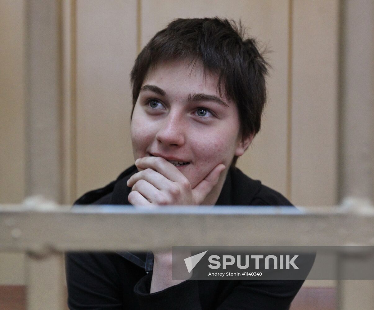 Opposition activist A. Dukhanina in Basmanny court in Moscow