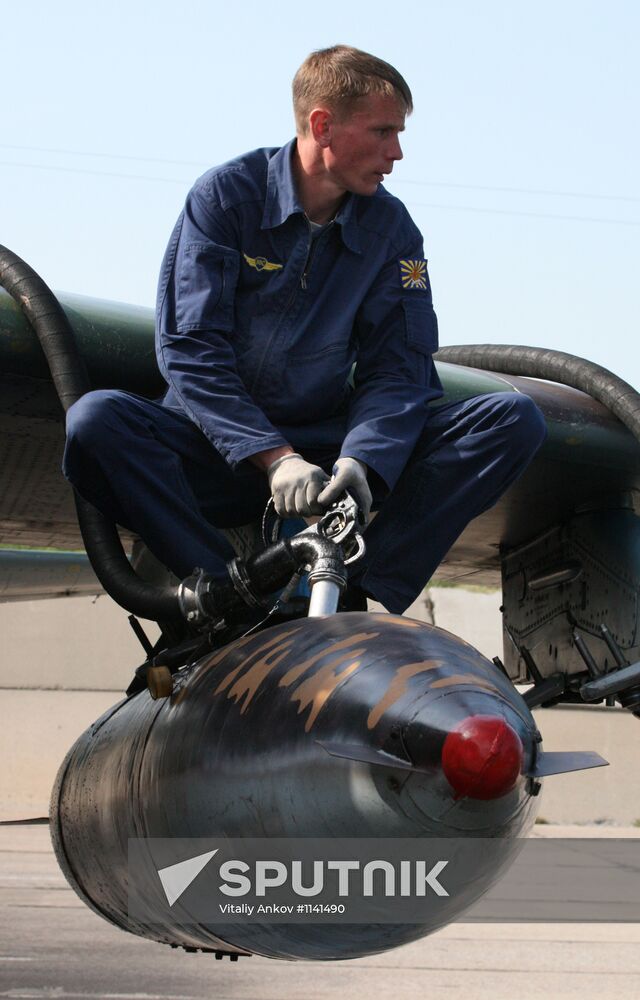 Training flights of army assault aviation in Primorye