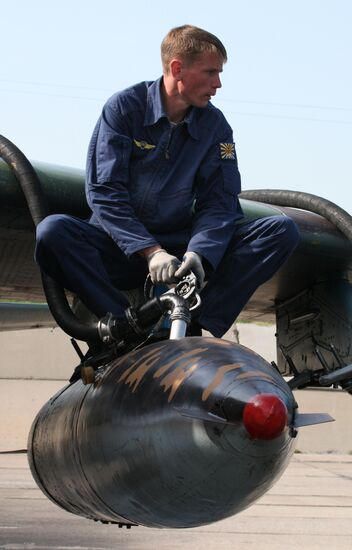 Training flights of army assault aviation in Primorye