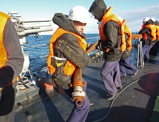 BF guard frigate "Yaroslav Mudry" performs training tasks