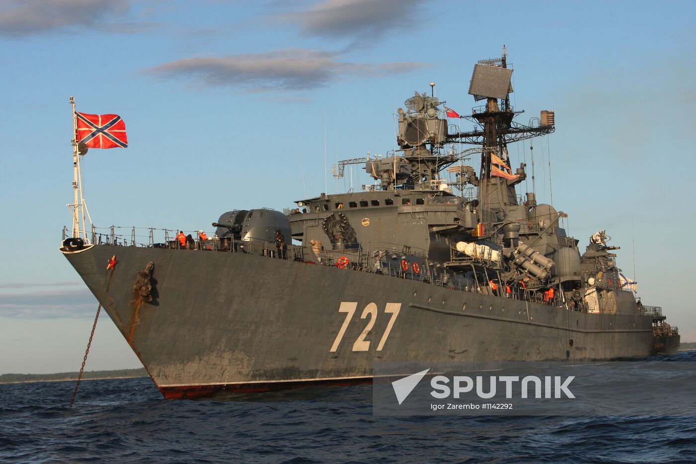 Baltic Fleet's guard ship "Yaroslav Mudry" during exercise