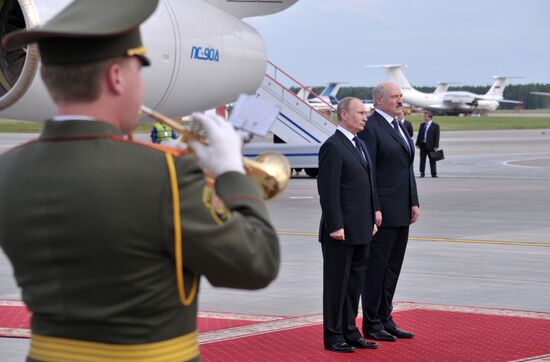 Russian President Vladimir Putin visits Minsk