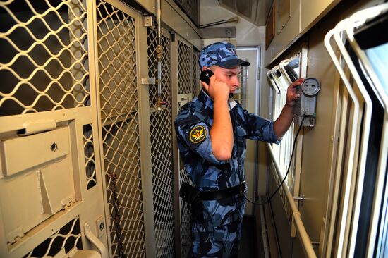 Escort service of Russian penal system FPS in Chelyabinsk region